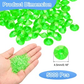 sourcing map 5000Pcs Wedding Table Scatter Confetti Fake Crystals Acrylic Diamonds Rhinestones Vase Fillers Gems for Crafts, Party, Table Centerpiece Decor, Bridal Shower Party (Green, 4.5mm)