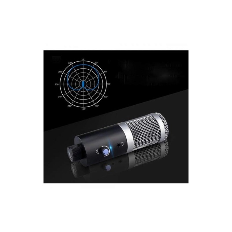 System-S Condenser Microphone USB Connection with Stand in Black