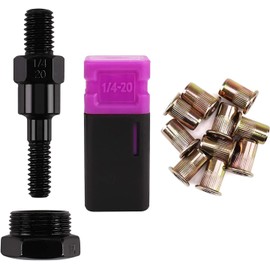 Amjoy Rivet Nut Tool Mandrel 1/4-20 and 10 Rivet Nuts, Rivet Tool Set Spare Part, Nutsert Tool Accessories Set Compatible with RZX/Astro Riveters