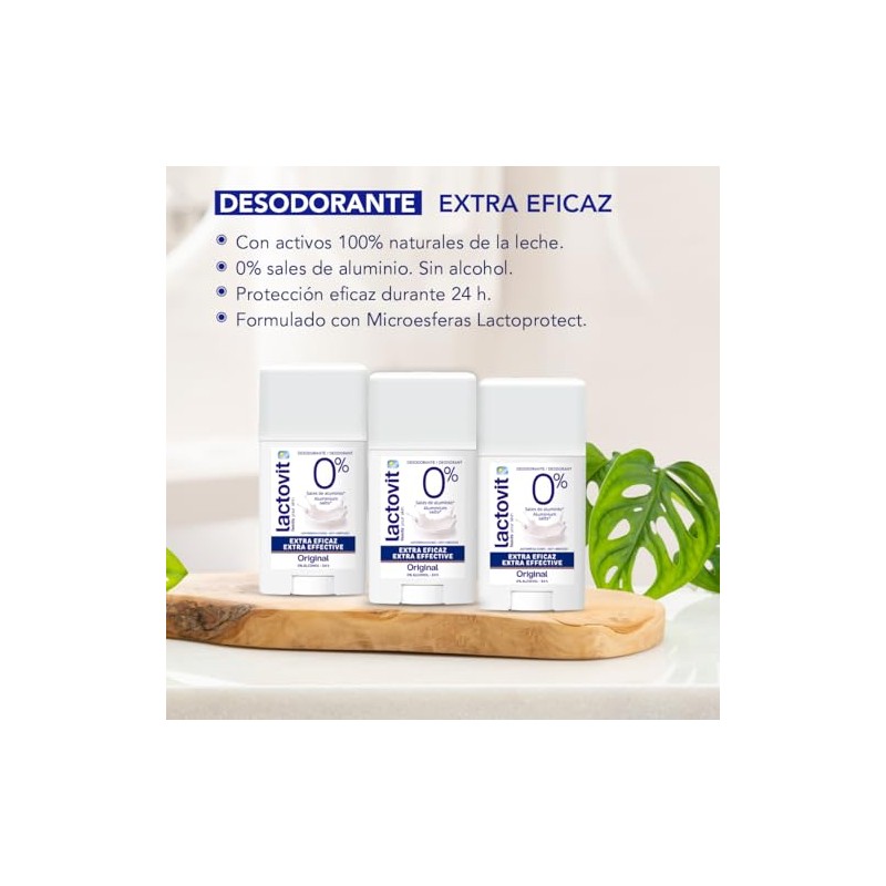 Lactovit Desodorante Barra Piel Normal Seca Extra Eficaz 3x60