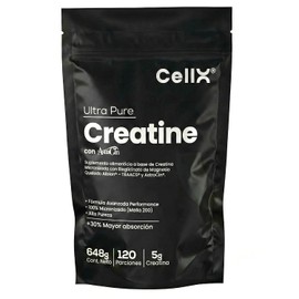 CellX | Creatina Monohidratada Micronizada con Magnesio Bisglicinato TRAACS® y AstraGin® | 5 g de Creatina por Porción | 120 Porciones | 648 g | Sin Sabor