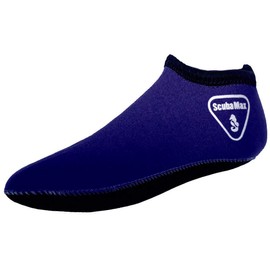 3mm Snorkeling, Scuba Diving Fin Low Cut Neoprene Sock (Blue, XSmall)