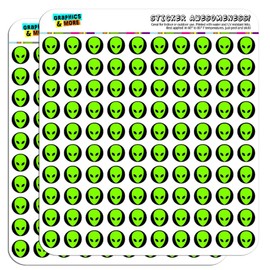 Alien Head Roswell 1/2" (0.5") Planner Calendar Scrapbooking Crafting Stickers - Clear