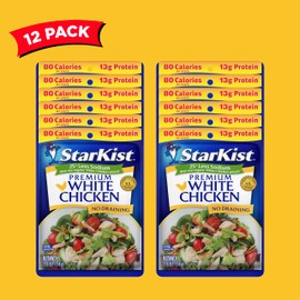 StarKist Less Sodium Premium White Chicken - 2.6 oz Pouch (Pack of 12)