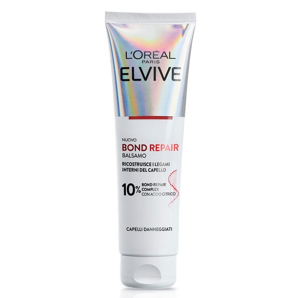 L'Oréal Paris Elvive Bond Repair Strengthening Conditioner for Damaged Hair, Restores the Inner Bonds of Hair with Citric Acid 150ml - Pack of 1