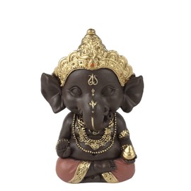 Zen'Light Ganesh 3 Good Luck Charm Zen and Feng Shui Decoration to Create a Relaxing and Spiritual Atmosphere – Gift Idea – Height: 11.5 cm – Colour: Green and Brown