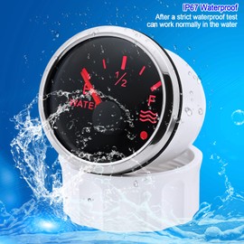 52mm Water Level Gauge 0-190ohm, Water Indicator Tank Level Meter 7 Colors Backlight Universal for Car Boat