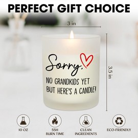 ARVEXO Funny Gifts for Mom from Daughter Son - Sorry No Grandkids Yet Long Lasting Vanilla Lavender Candle 10 oz - Mothers Day Birthday Christmas Mother Gifts for Mom Mama Mother-in-Law