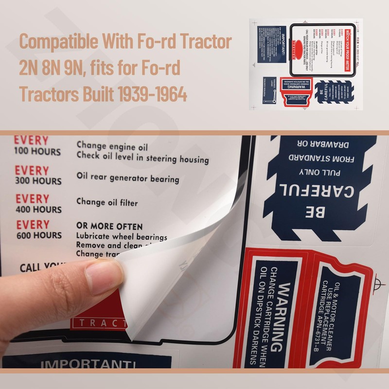 ZHONGXIA 8N5052 Mylar Decal Set Compatible with Fo - rd