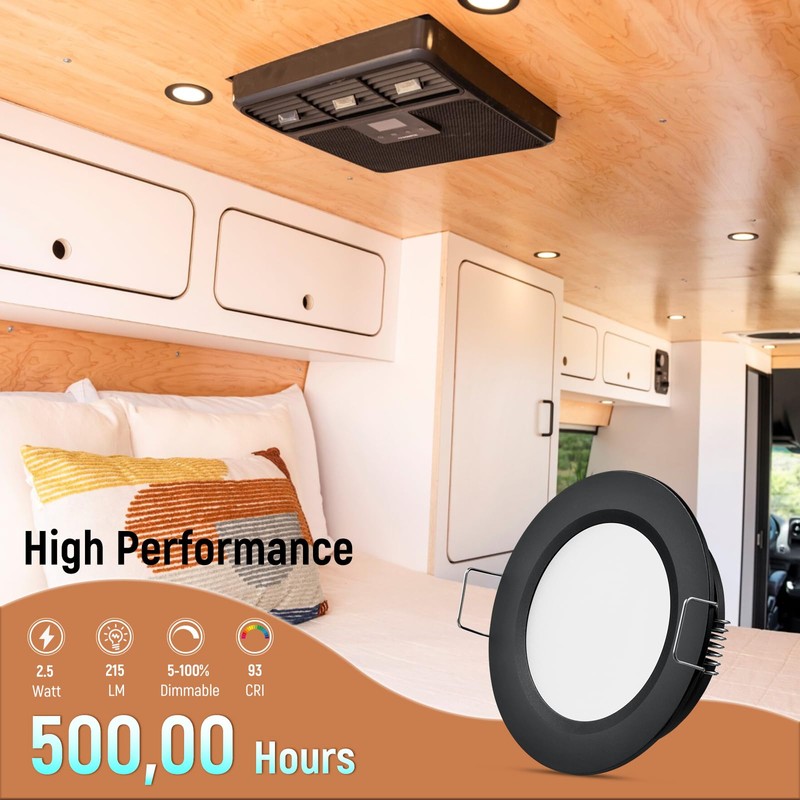 Obeaming 8 Pack 12 Volt LED Puck Light RV Recessed