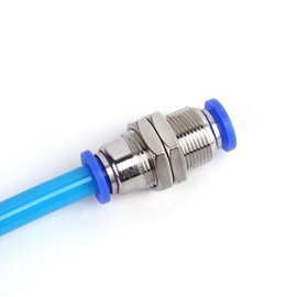 SNS Pack of 10 Pneumatic Bulkhead Fitting Push In Bulkhead Plug Connector for Compressed Air (6 mm), Can Be Used to Fix and Connect the Trachea SPM-6