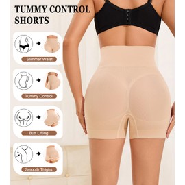 ciksob Tummy Control Shapewear Shorts for Women Body Shaper Seamless Slip Shorts Thigh Slimmer Butt Lifter Anti-Chafing Under Dress Underwear (Beige XL)