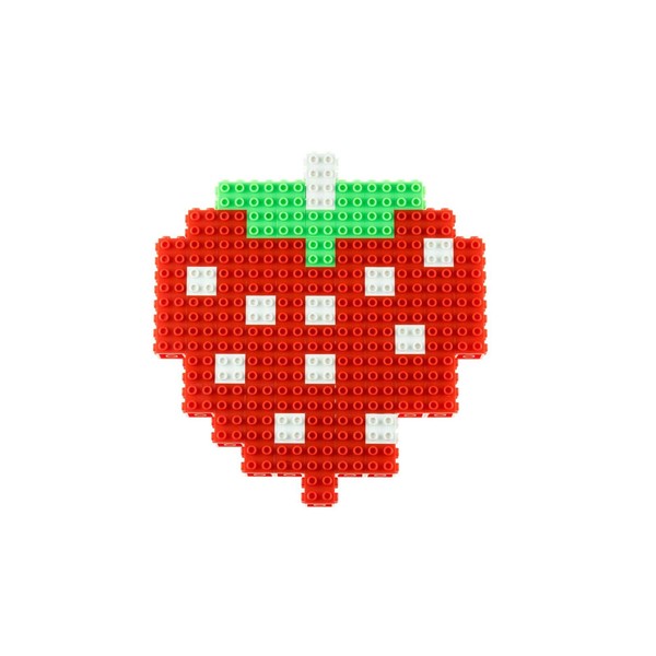 Strictly Briks Pac-Man & BANDAI NAMCO Entertainment Inc | Pac-Man Strawberry Item - 91 Pieces 3D Briks 2D Build