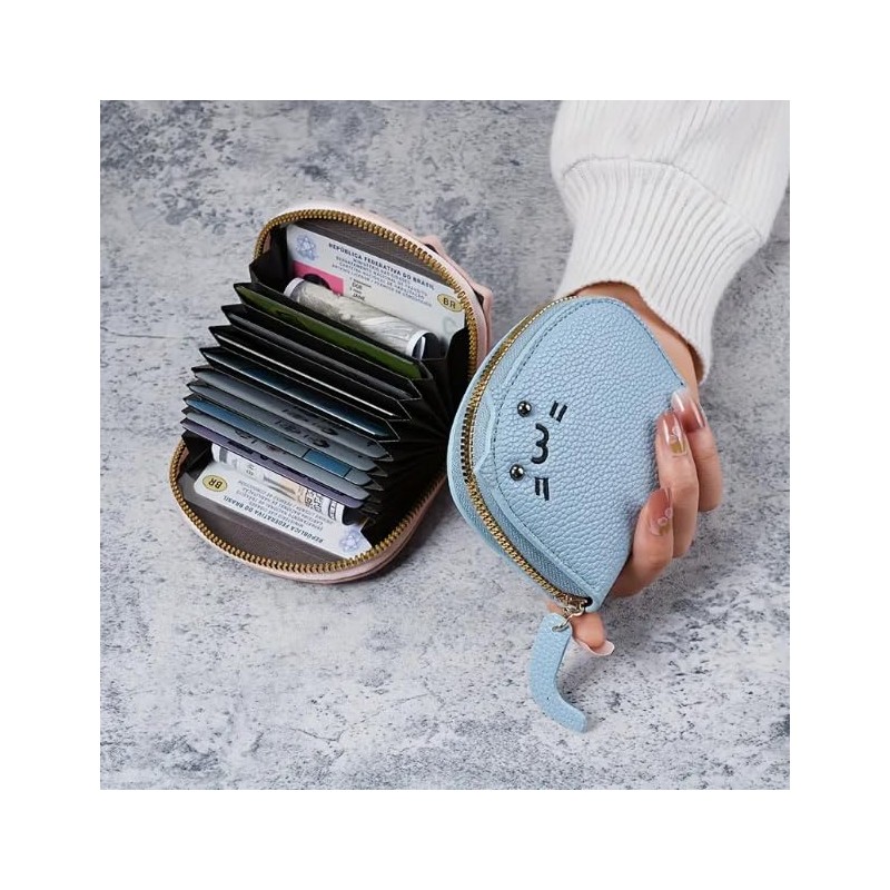 THREE RABBITS Card Case, Coin Purse, Beads, Cute, Cats, Small,