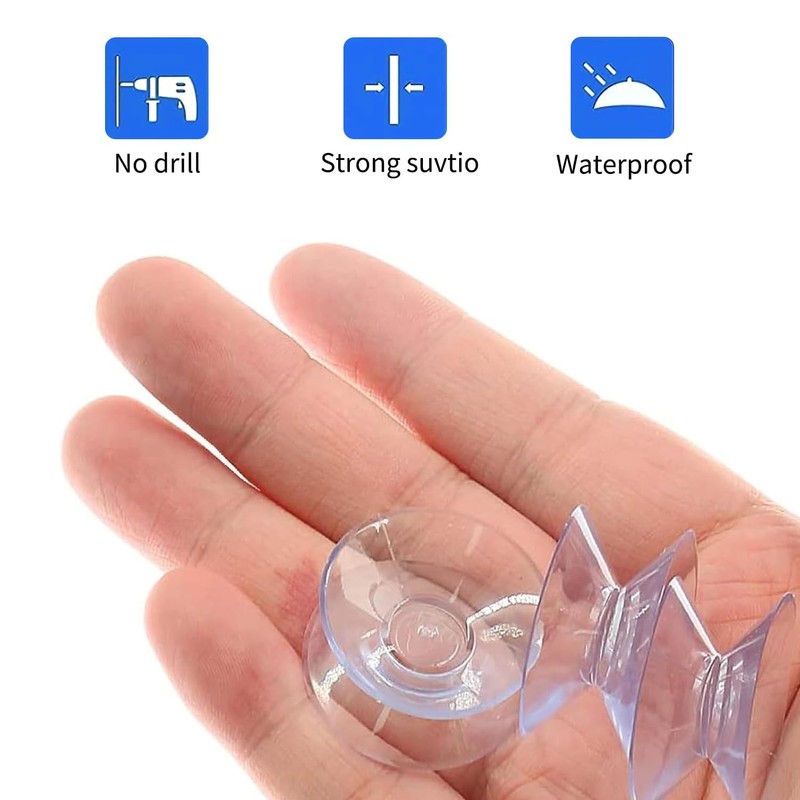 Vikrami lighting 30pcs 20mm Featuring Double Sided Suction Cups，Small Plastic