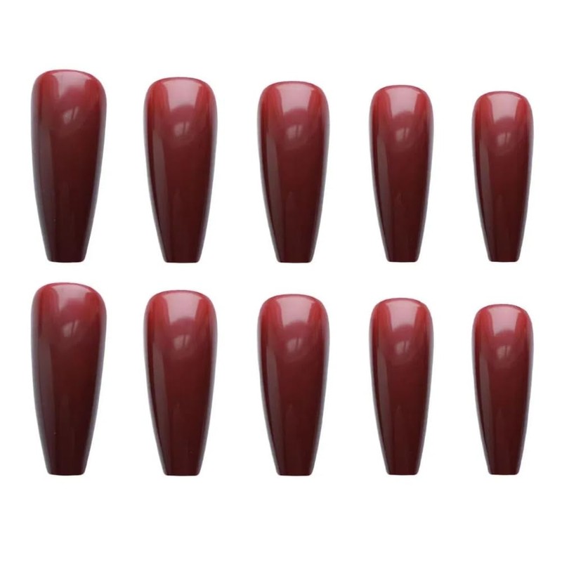 Ztcily Künstliche Nägel, lang, Rot, French Sarg, künstliche Nägel mit