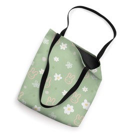 Pretty Dainty Flowers and Bunny Rabbit Faces Graphic Tote Bag