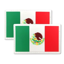 QQSD Mexico Flag Patch Mexican Tactical Patch - PVC Hook and Loop Fastener Patch, 2 Pack