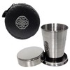 2oz Collapsible Drinking Cup with Leather Celtic Knot Case