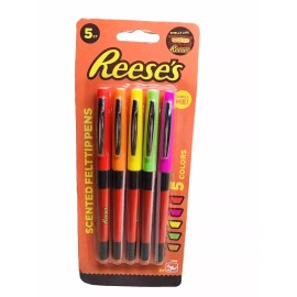 Reese's Scented Felt-Tip Pens - New, Sealed Package - 5 Colors!