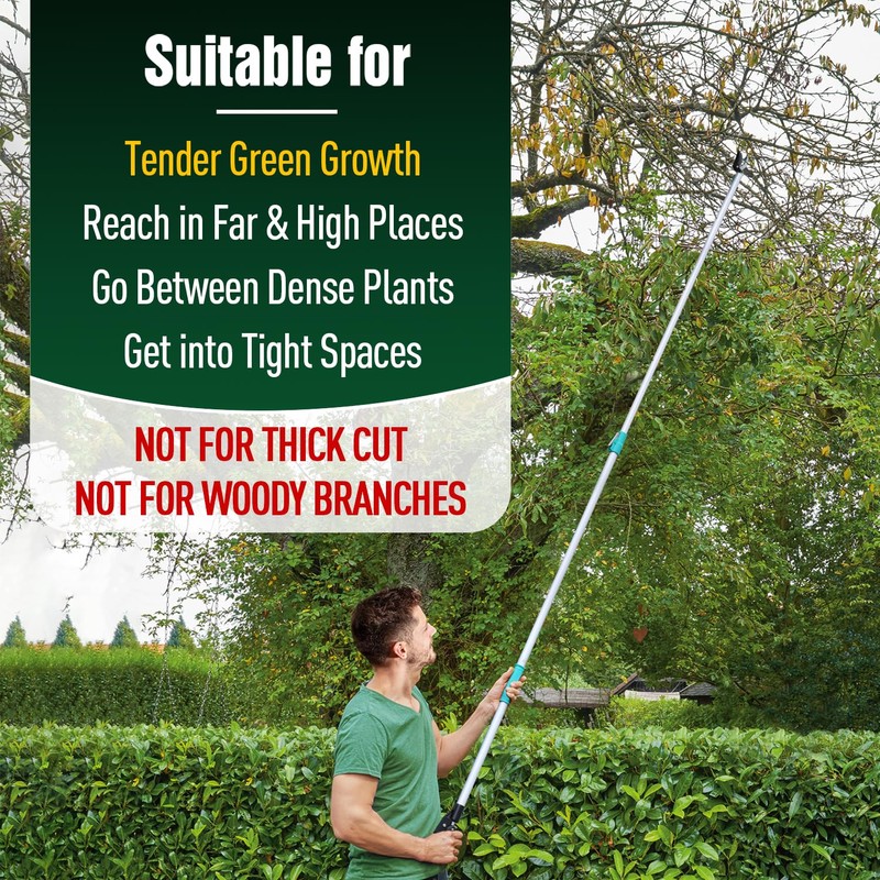 JARDINEER Lightweight Tree Pruner Extendable, 6-10ft Tree Trimmers Long Handle