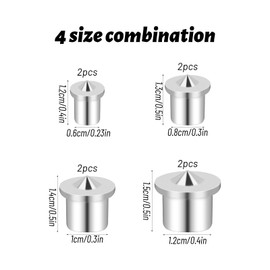8Pcs Dowel Pin Center Dowel Centre Point Set, Woodworking Alignment Tool Points Marker Drill Center Stainless Steel for Woodwork Drill Tools, 6/8/10/12mm