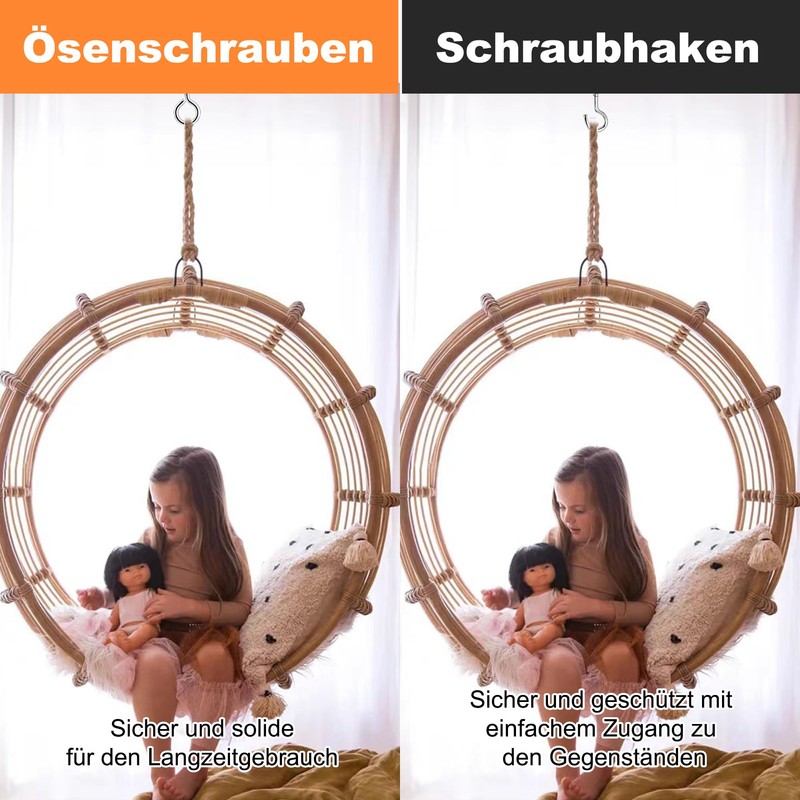 Rhimooay Screw Hooks, Stainless Steel, Pack of 10, Hook Screws