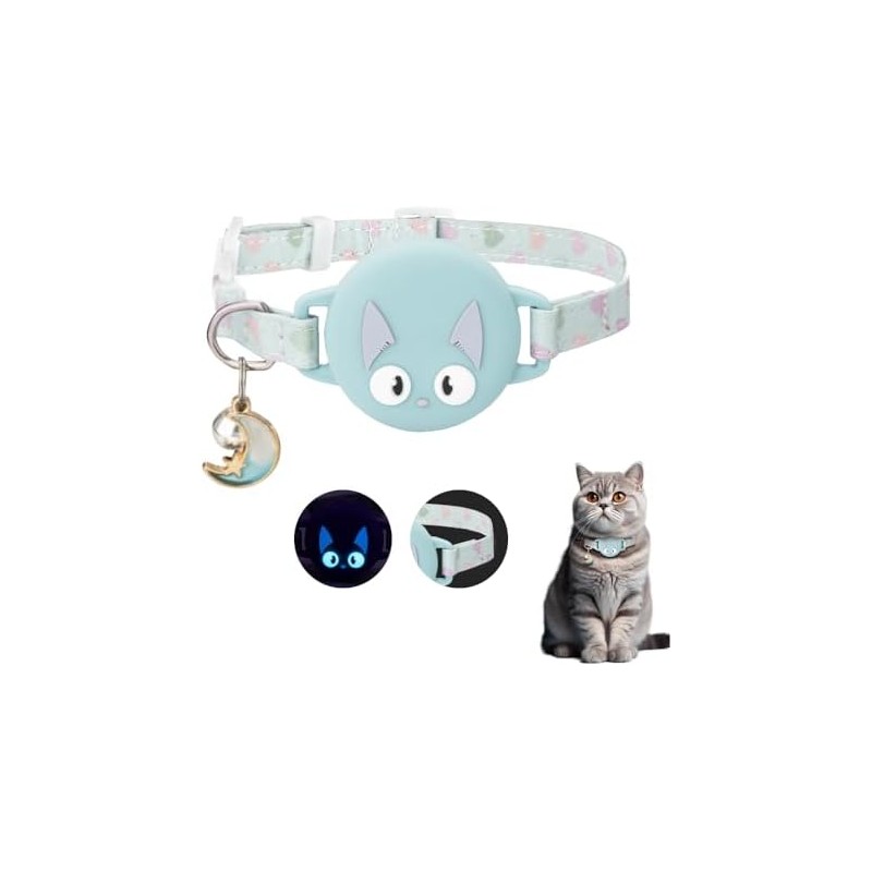 JESWO Collares para Gato, Airtag Cat Collar Holder, Ultra elástico