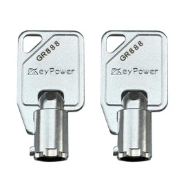 KeyPower Keys (2) GR888 Tubular Key for Greenwald Commercial Washer Door/Service Panel/Coin Washing Machine, Compatible with Maytag Whirlpool Kenmore GE HPC Speed Queen ESD Lock