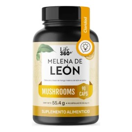 Hongo Melena de León 90 Cápsulas Sin Sabor Suplemento Alimenticio  LIFE360                                                                            