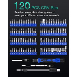ORIA Precision Screwdriver Set, 142 in 1 Magnetic Screwdriver Kit with 120 Screwdrivers Bits, Computer Laptop Electronics Repair Tool Kit for SmartPhone, Laptop, Watches, MacBook, Tablet, Game Console