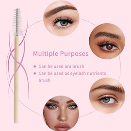 Mascara Wands, Disposable Lash Brushes for Eyelash Extensions Makeup Brush Bulk Tool Set(150Pcs, Bamboo White)