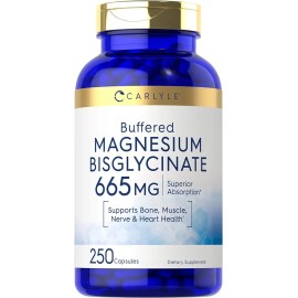 Bisglicinato De Magnesio 665 Mg 250 Capsulas Huesos Musculos Sabor Sin sabor