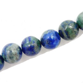 Fukugems natural stone beads for jewelry making, sold per bag 5 strands inside (Chrysocolla treated, 6mm)