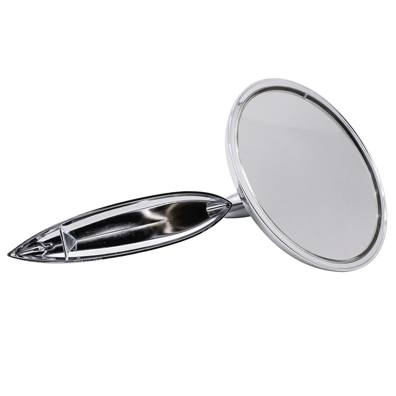 Prefer Warehouse Pair Chrome Round Bowtie Outside Rearview Mirrors Ribbed