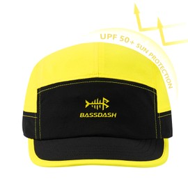 BASSDASH Ultralight UPF 50+ Soft Baseball Caps Unstructured Quick Dry Folding Hat Adjustable for Men Woman Outdoor Activities, Black/Lemon Yellow, One Size