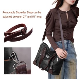 Ruvafeny Tote Bag for Women, Vegan Leather Handbags and Purse for Women with Compartments, Stylish Womens Shoulder Crossbody Satchel Bags for Work, Travel