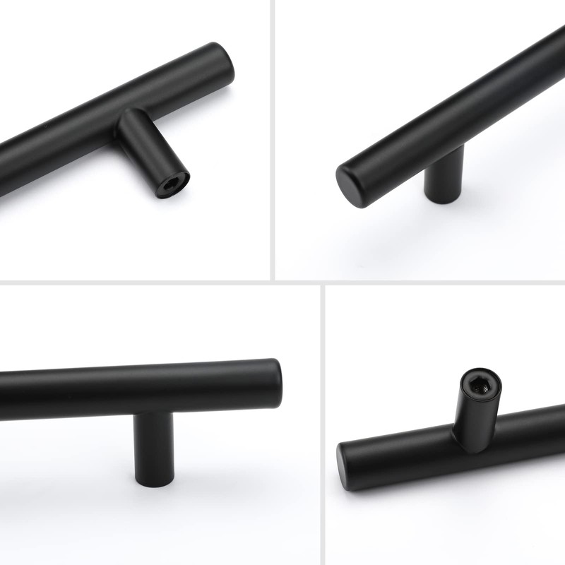 LONTAN 15 Pack Black Kitchen Handles 128mm Black Cupboard Handles