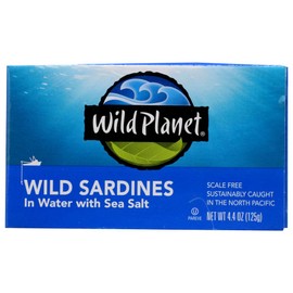 Wild Planet Wild Sardines in Water with Sea Salt, 3rd Party Mercury Tested, 4.4 Ounce (Pack of 6)