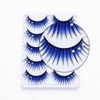 5 Pairs Glitter Eyelashes 3D Blue Cosplay Anime Eyelashes Rhinestone