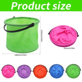 TETEWEVER Pack of 5 Foldable Bucket 2 L Bucket Foldable Portable Folding Bucket Brush Cleaning Bucket Small for Painting, Beach, Camping and Outdoor Activities