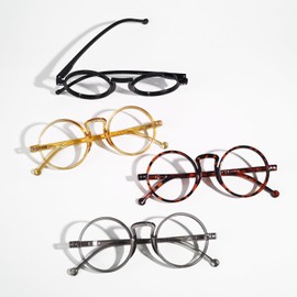 BLUELESS Oversized Round Reading Glasses Men Women 4 Pairs Vintage Readers +1.75