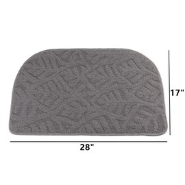 DEAYOU 2 Pack Indoor Doormat Front Door Mat, Low-Profile Gray Outdoor Mats Half Circle Entrance Rugs, Half Round Non-Slip Anti Fatigue Cushions for Inside Outside Entry, Patio, 28" x 17"