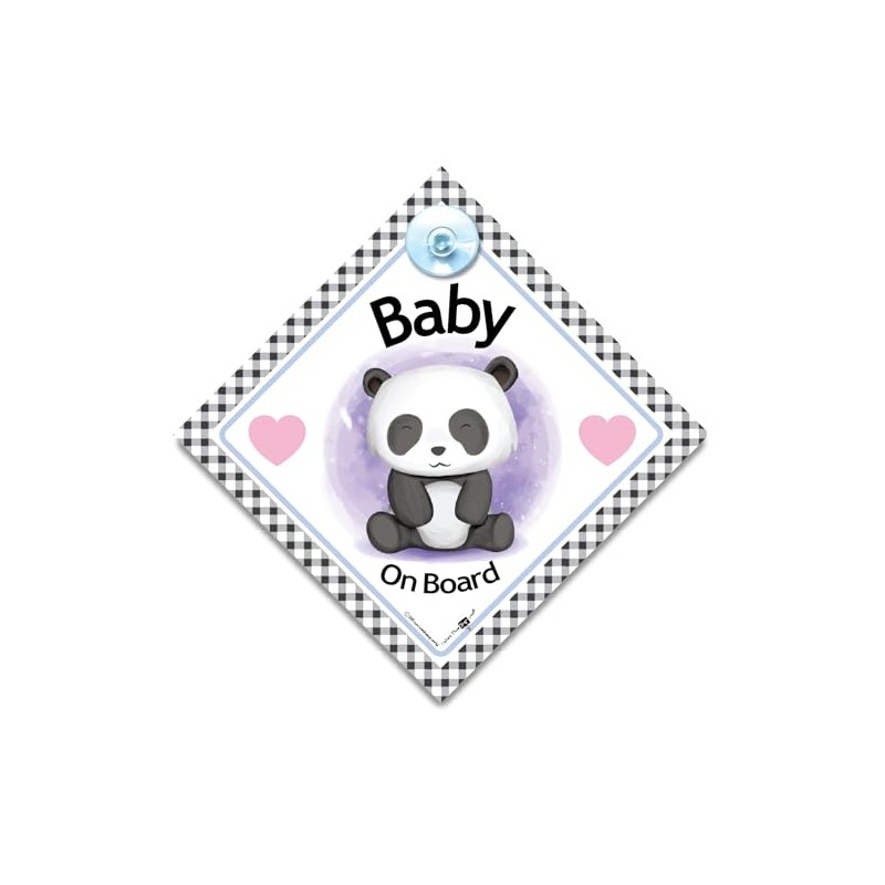 Baby on Board Car Sign with Baby Panda Design, Baby