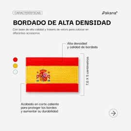 Pakana 2 x Spain Flag Embroidered Military Patch with Velcro Fastening