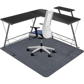 Chair Mat for Hard Floors, QQpony 1/6" Thick 63"x51" Office Chair Mat for Hardwood Floors, Premium Floor Protector Chair Mat Desk Rug for Home Office (Dark Grey)