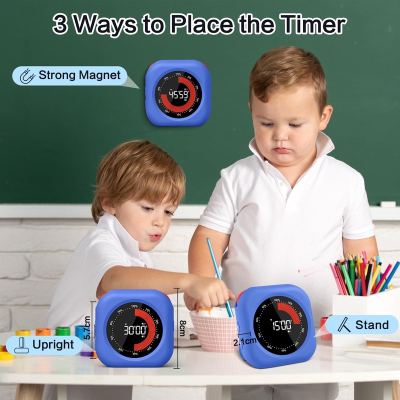 Visual Timer for Classroom Rechargeable, 10-Hour Digital Timers with Visual