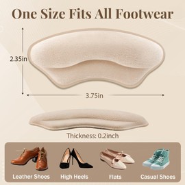 NAYSAYE Heel Pads Heel Grips Liner for Loose Shoes, Shoe Inserts for Women Too Big, Back of Heel Protectors Cushions Liner Prevent Too Big Shoe from Shoe Slipping, 6 PCS