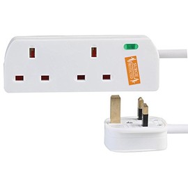 2 Gang Surge Protected Extension Lead 5m White