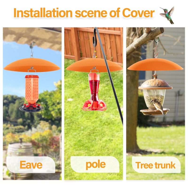 andergi 13" Hummingbird Feeder Shade Cover,Bird Feeders Dome Rain Cover,Squirrel